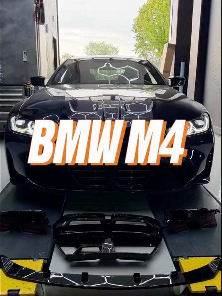 BMW M4 — upgrade frontale in nero lucido