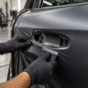 Applicazione di wrapping su un auto a Milano presso Seven Street Custom