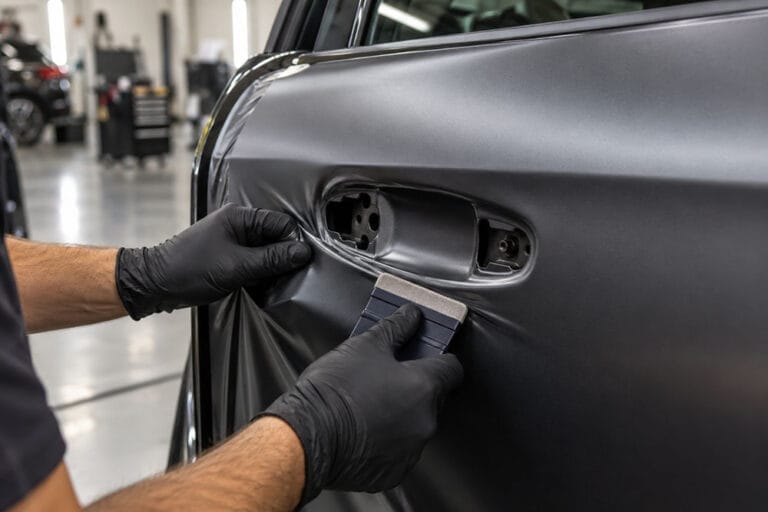 Applicazione di wrapping su un auto a Milano presso Seven Street Custom